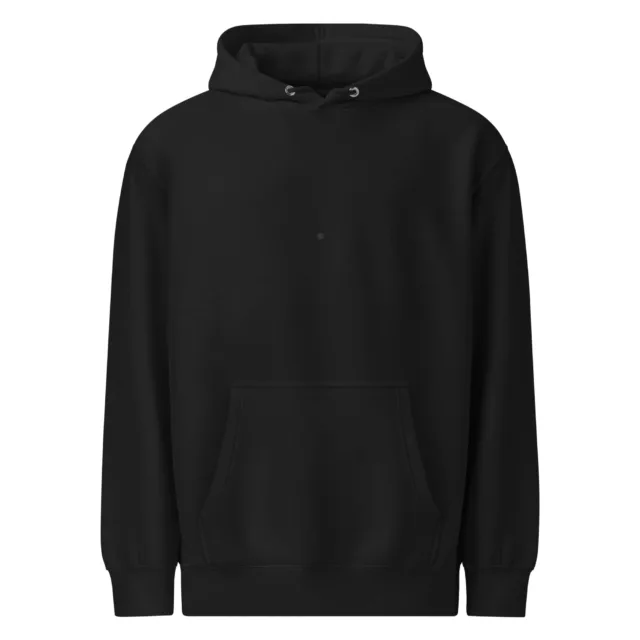 Not A Fan Brand - A plain black hooded sweatshirt with a front pocket and drawstrings, displayed on a white background.